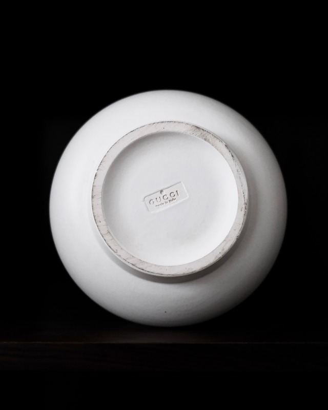 TOM FORD FOR GUCCI WHITE CERAMIC VASE 1994 WITH ORIGINAL BOX