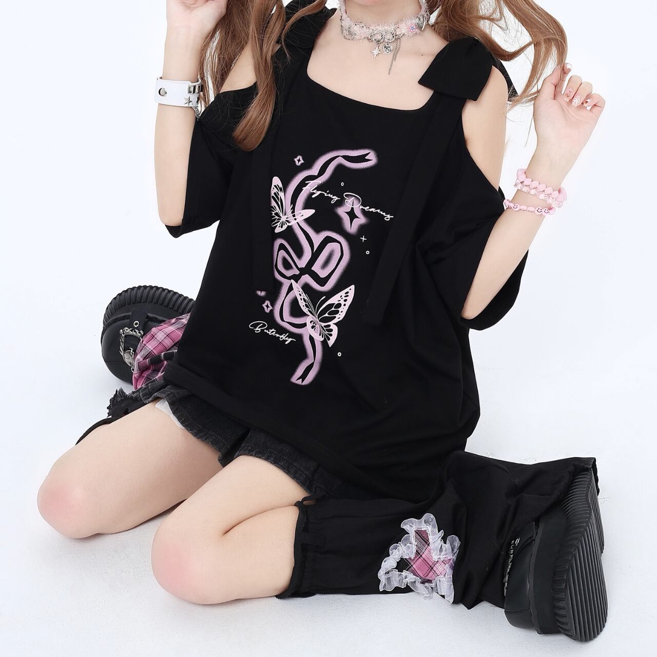 リボンバタフライトップス　3color　1163