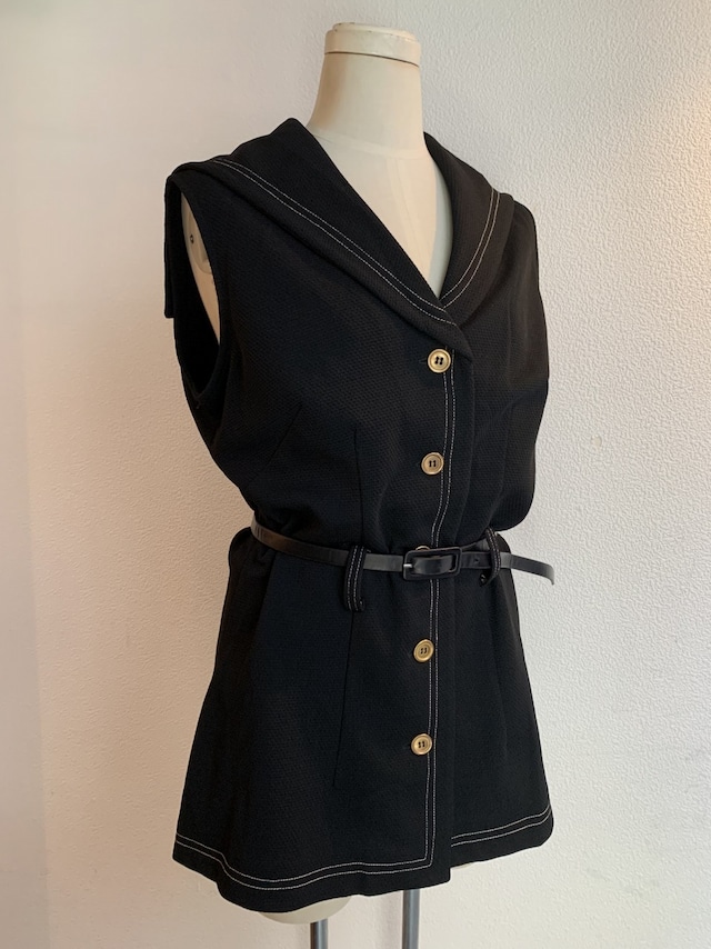 1960～70's Sailor Collar No Sleeve Blouse