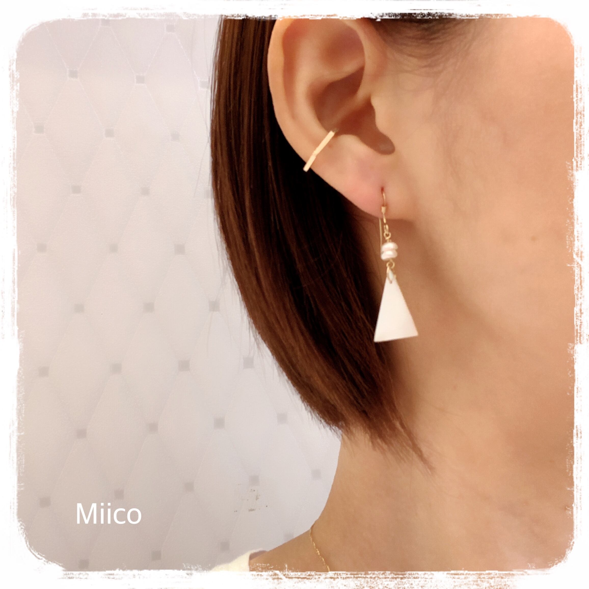 K14GF>マザーオブパールのピアス(三角) | Miico K14GF>マザーオブパールのピアス(三角) | Miico