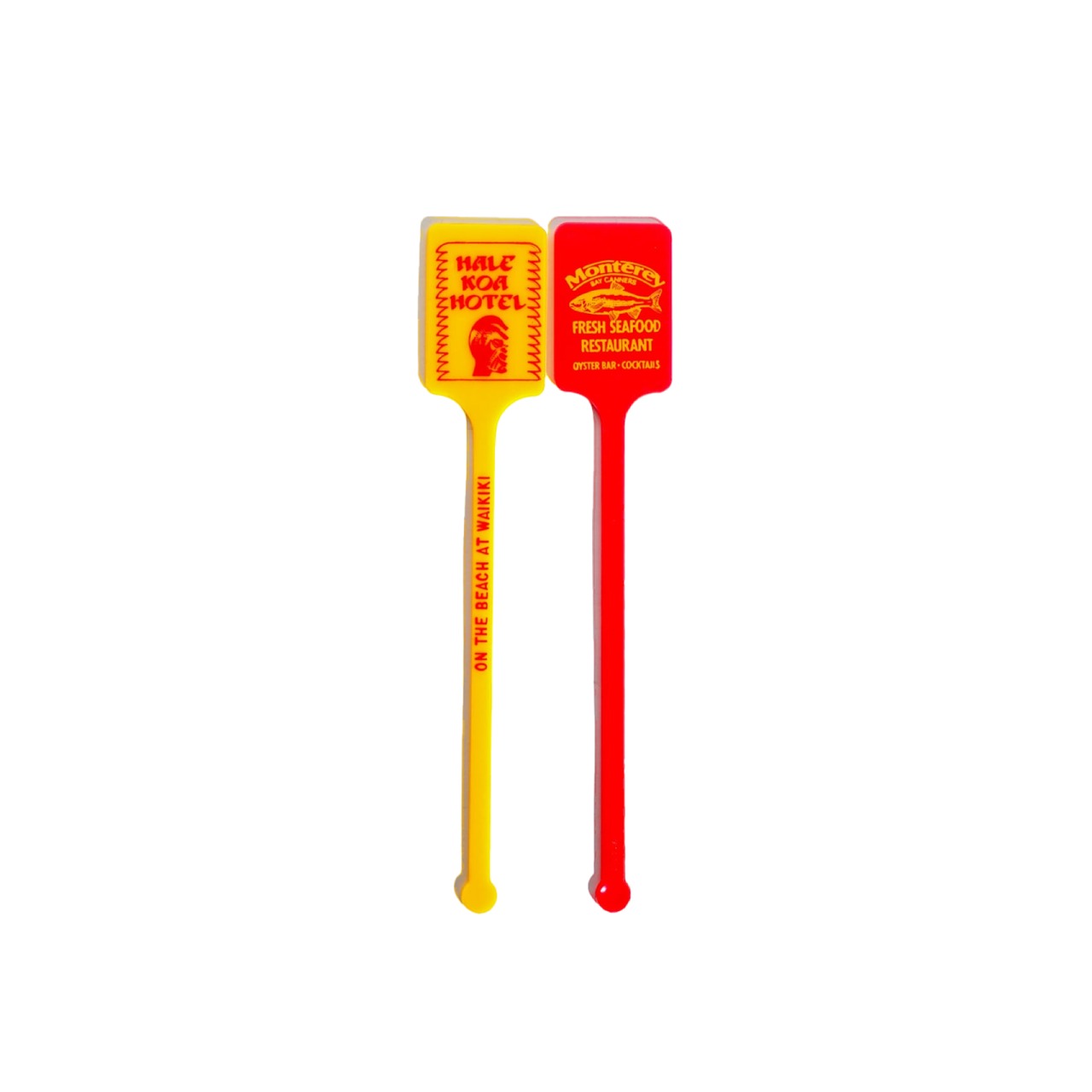 Red and yellow graphic muddler set
