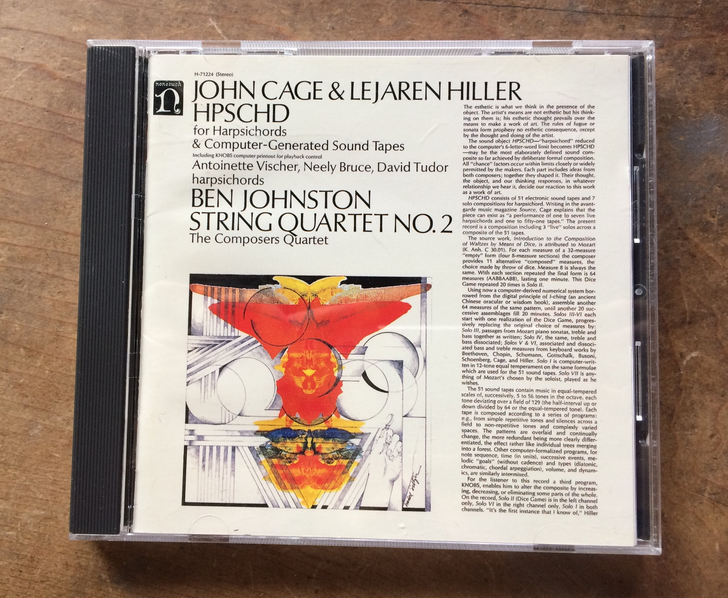 【CD国内版　中古】ジョン・ケージ　John Cage & Lejaren Hiller / Ben Johnston HPSCHD / String Quartet No. 2 [CD][190671472]