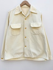 40〜50s CORDUROY OPEN COLLAR SHIRT Size M程