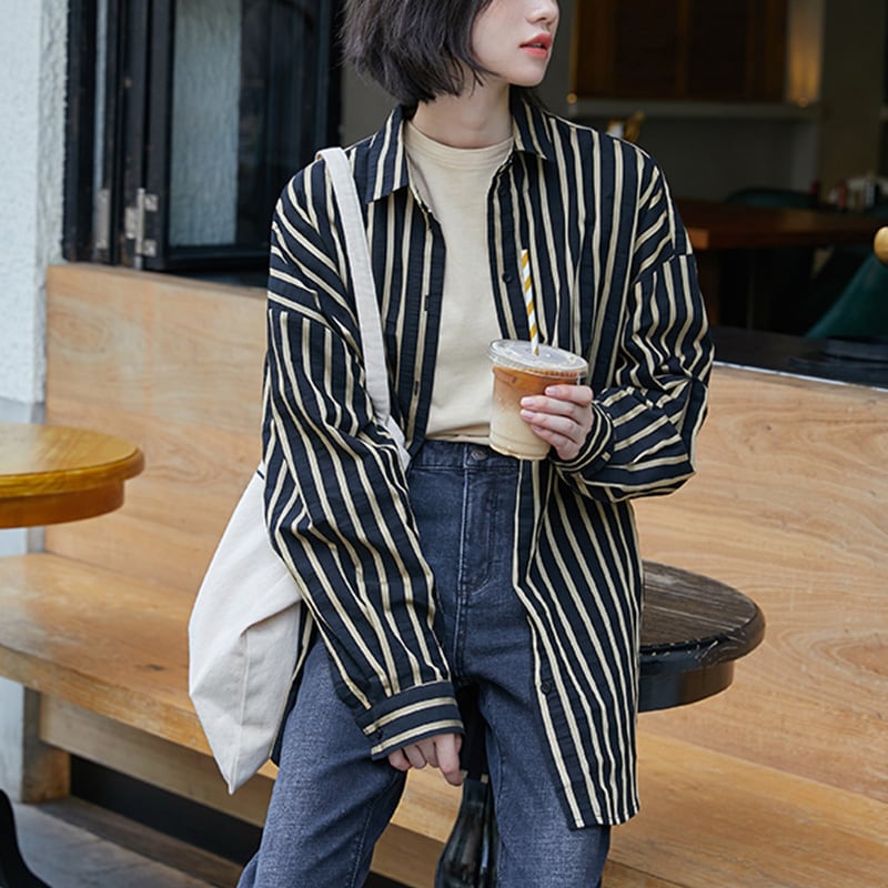 ストライプオーバーシャツ K0023