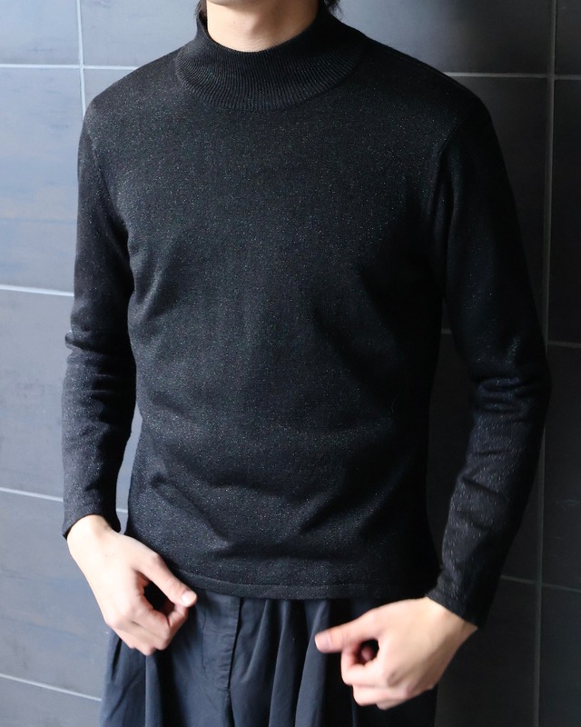 High neck glitter knit