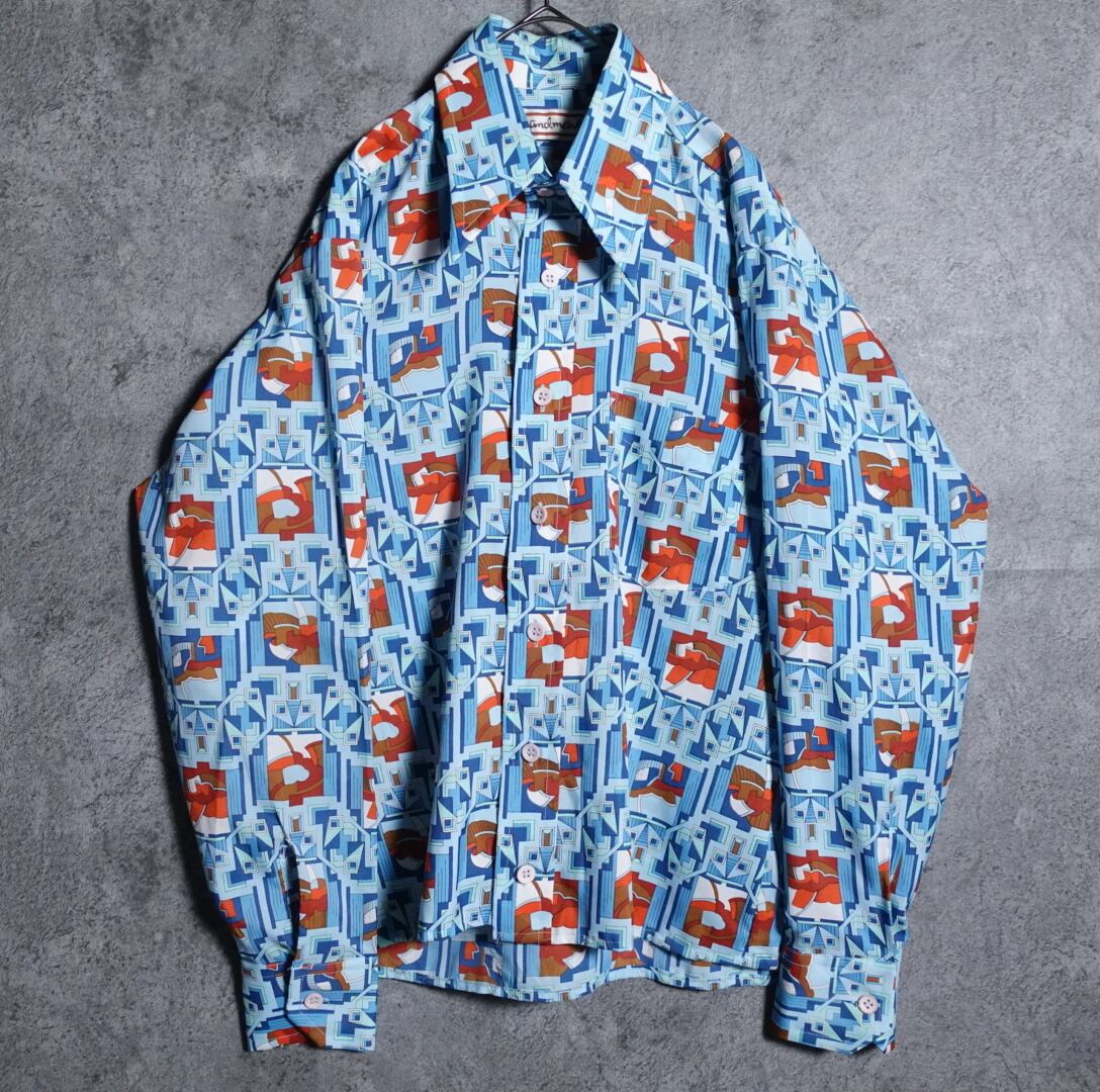 70s multicolor design patterned shirt