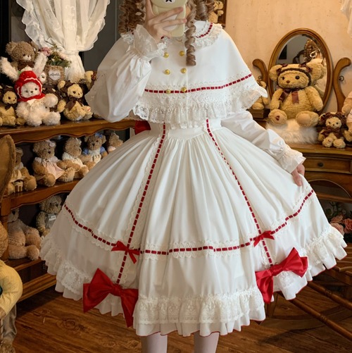 ゆめかわ♡うさ耳ケープ付きホワイトワンピース　wanpi129