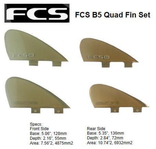 送料無料△FCS B5 Bonzer QUAD Fin Set(新品) | cmc surf shop