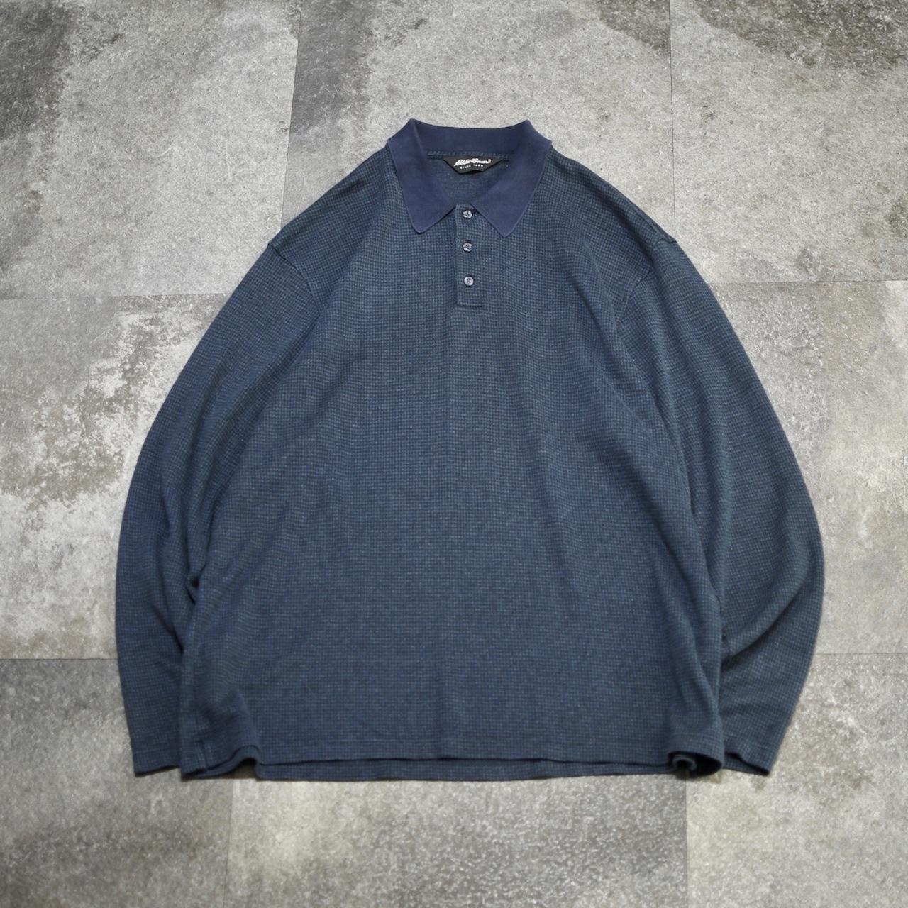 Eddie Bauer houndstooth pattern polo shirt