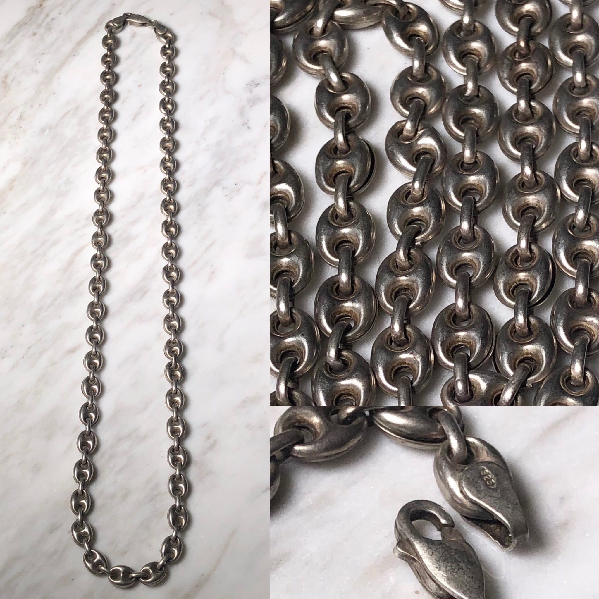 Vintage Silver Anker Chain Necklace 925 vintage anchor chain