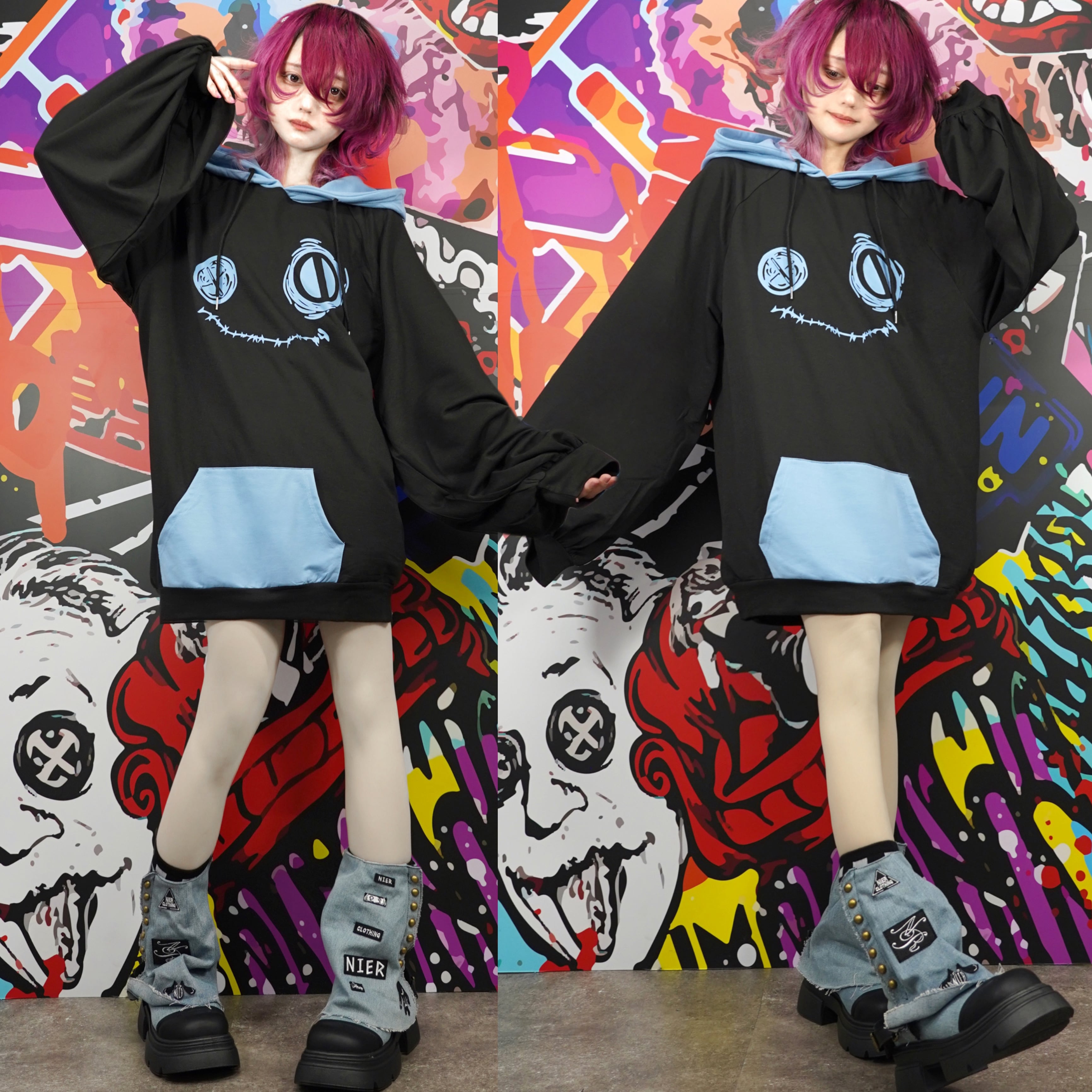 VINTAGE PATCH PLATFORM BOOTS【BLUE】 | NIER CLOTHING