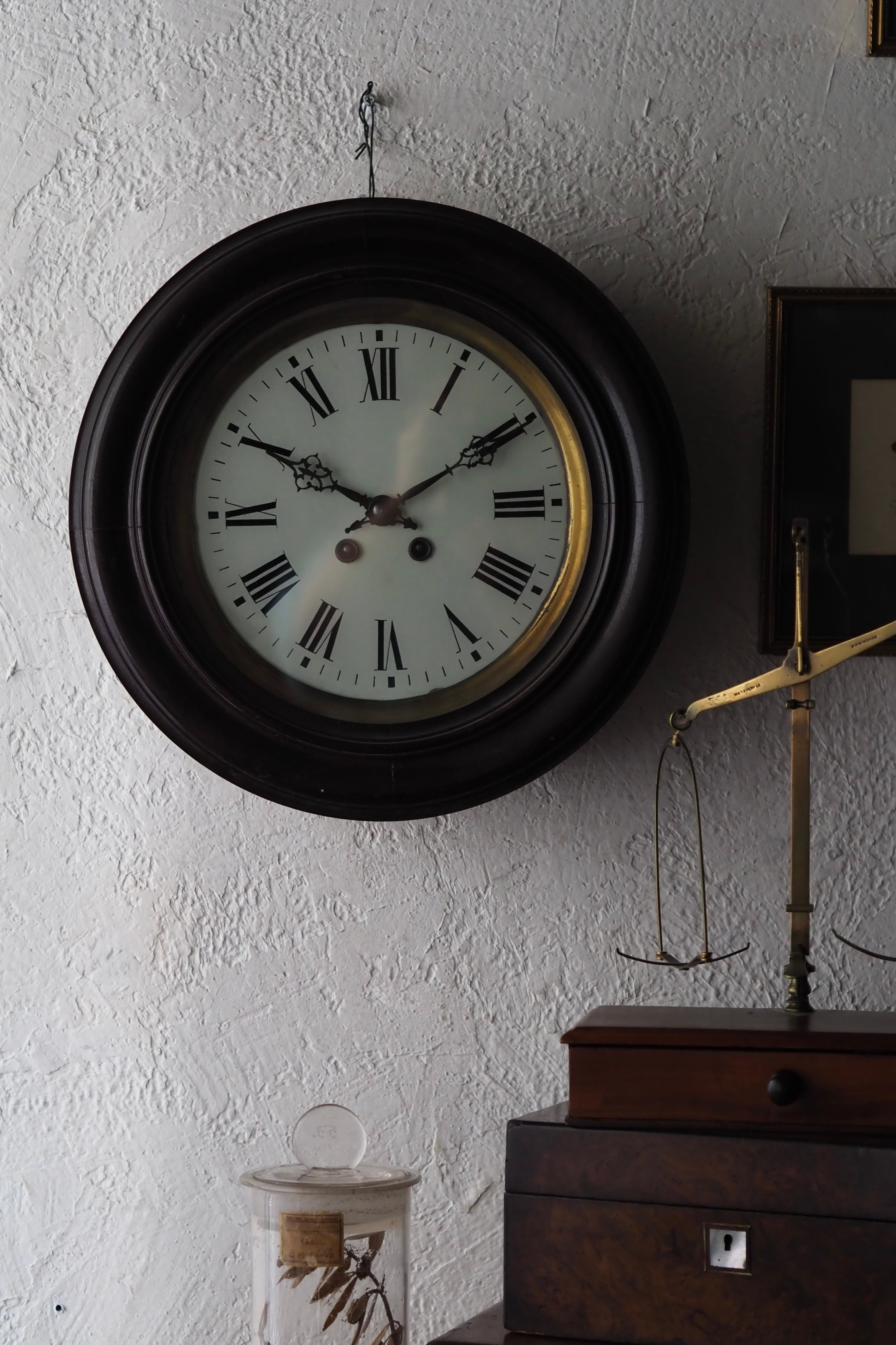 ローマ数字文字盤掛け時計-black wall clock | アンティーク