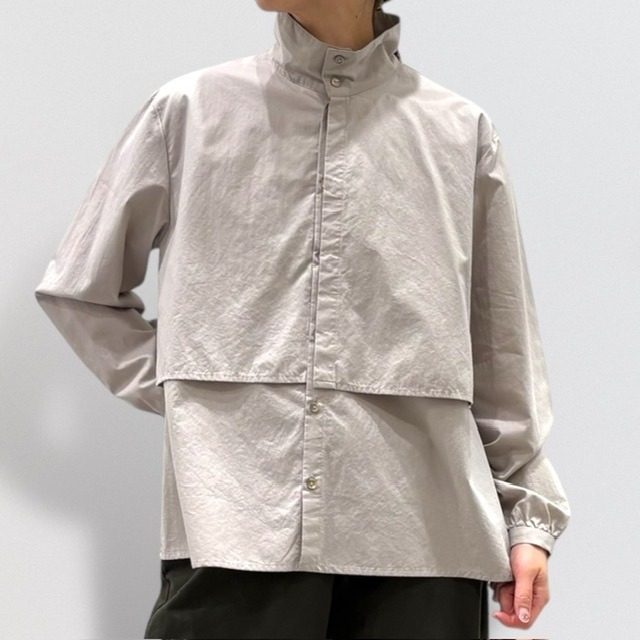 vm コットンタイプライター ハイネック レイヤード シャツ