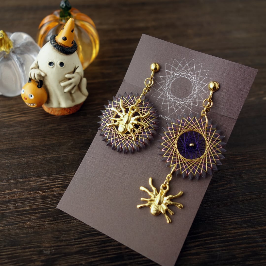 【ハロウィンの夜】ワインハニースピネル他　チャームピアスイヤリング 4f2f64d83613386171eca7820f7f9a