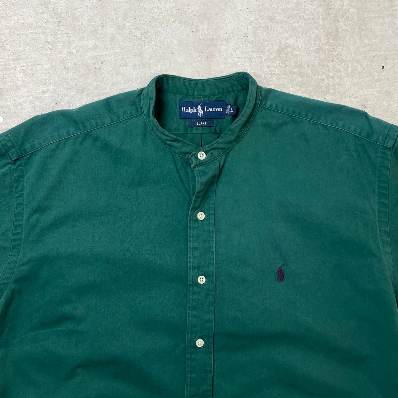 90年代 Ralph Lauren ラルフローレン BLAKE 半袖バンドカラーシャツ