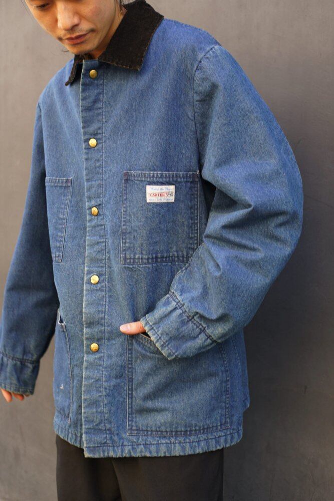 CARTERS] Coverall denim jacket with vintage blanket [1970s