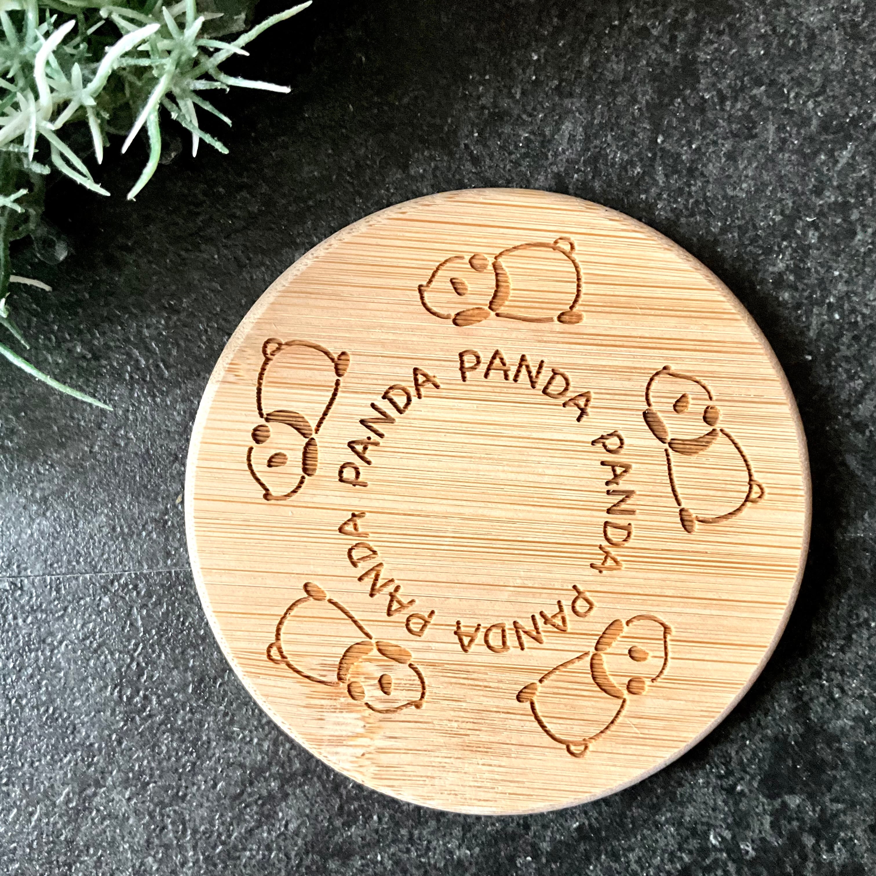 くるくる動物の竹製コースター 丸型 レーザー彫刻 | 竹専門店の