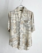 ~90s FENDI Total Pattern Open Collar Silk Shirt ITALY製