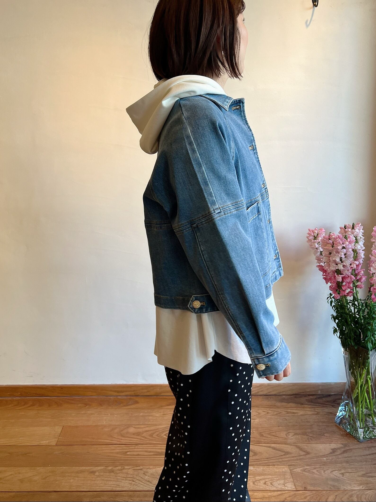 MARGAUX VINTAGE / 襟付きラグランスリーブGジャン | anouk