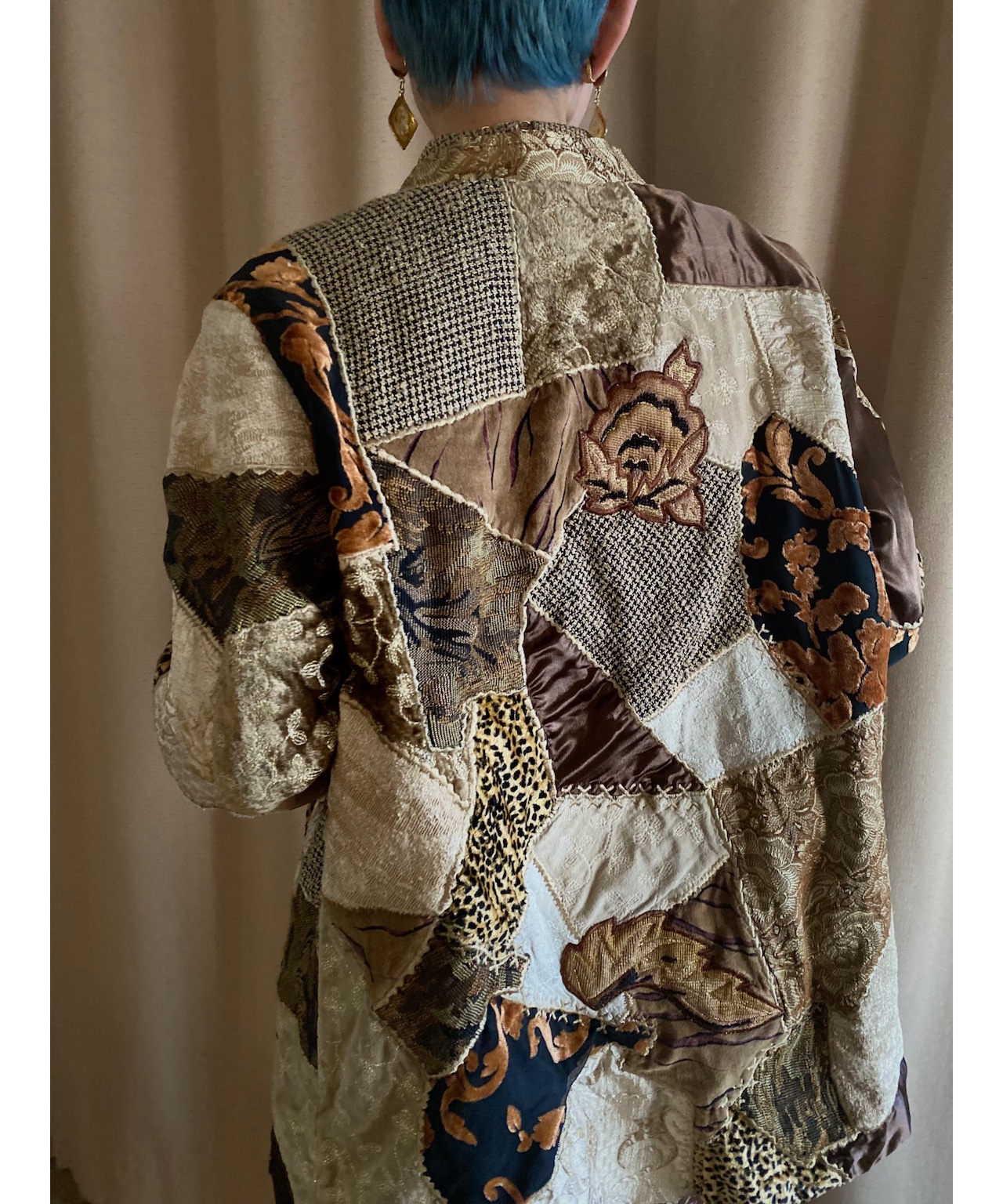 patchwork design jacquard vintage jacket-3982-2