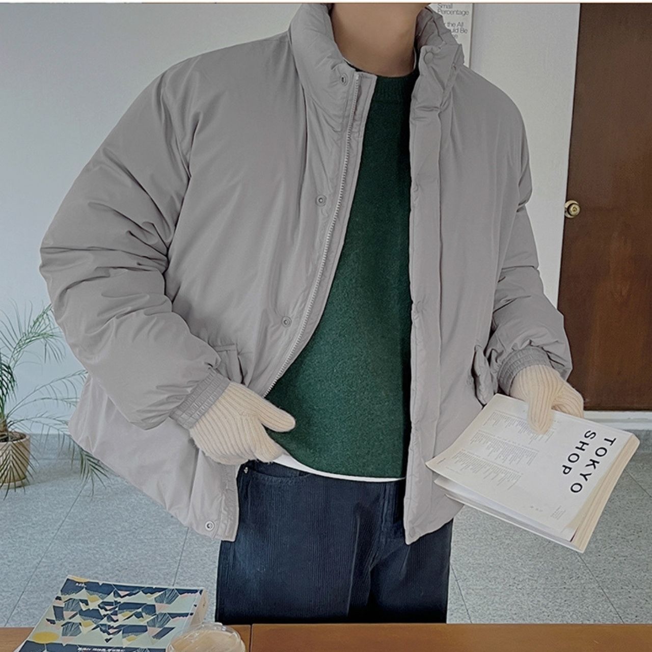 ハイエンドスタンドカラーコットンブルゾン　1009