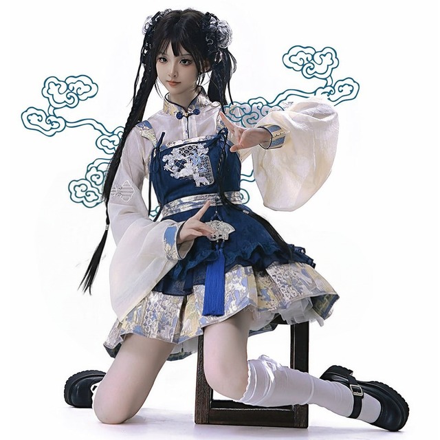 雲紋の蒼藍 〜チャイナレイヤードセットアップ〜