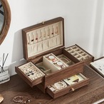 木のジュエリーボックス 両開き ジュエリーボックス アクセサリー収納棚 イヤリング ネックレス リング ブレスレット ジュエリー収納 ジュエリーボックス 北欧