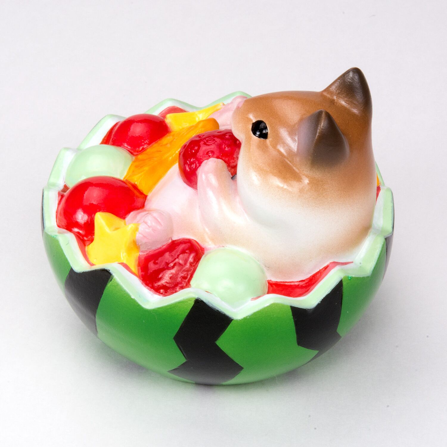 スイカとハムスター スイカのフルーツポンチ 季節飾り ハンドメイド HS