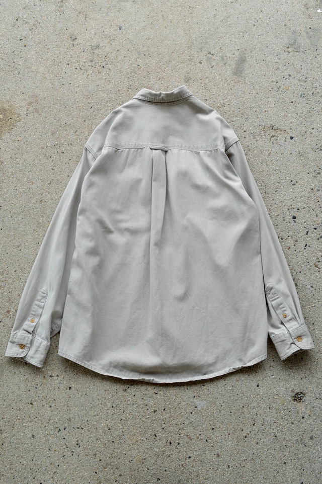 Eddie Bauer 1980's Eikhorn Twill Made in USA Heavy Twill Flap Work Shirt エディーバウアー 80s シャツ エルクホーンツイル