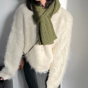 shaggy crew-neck knit　J00371