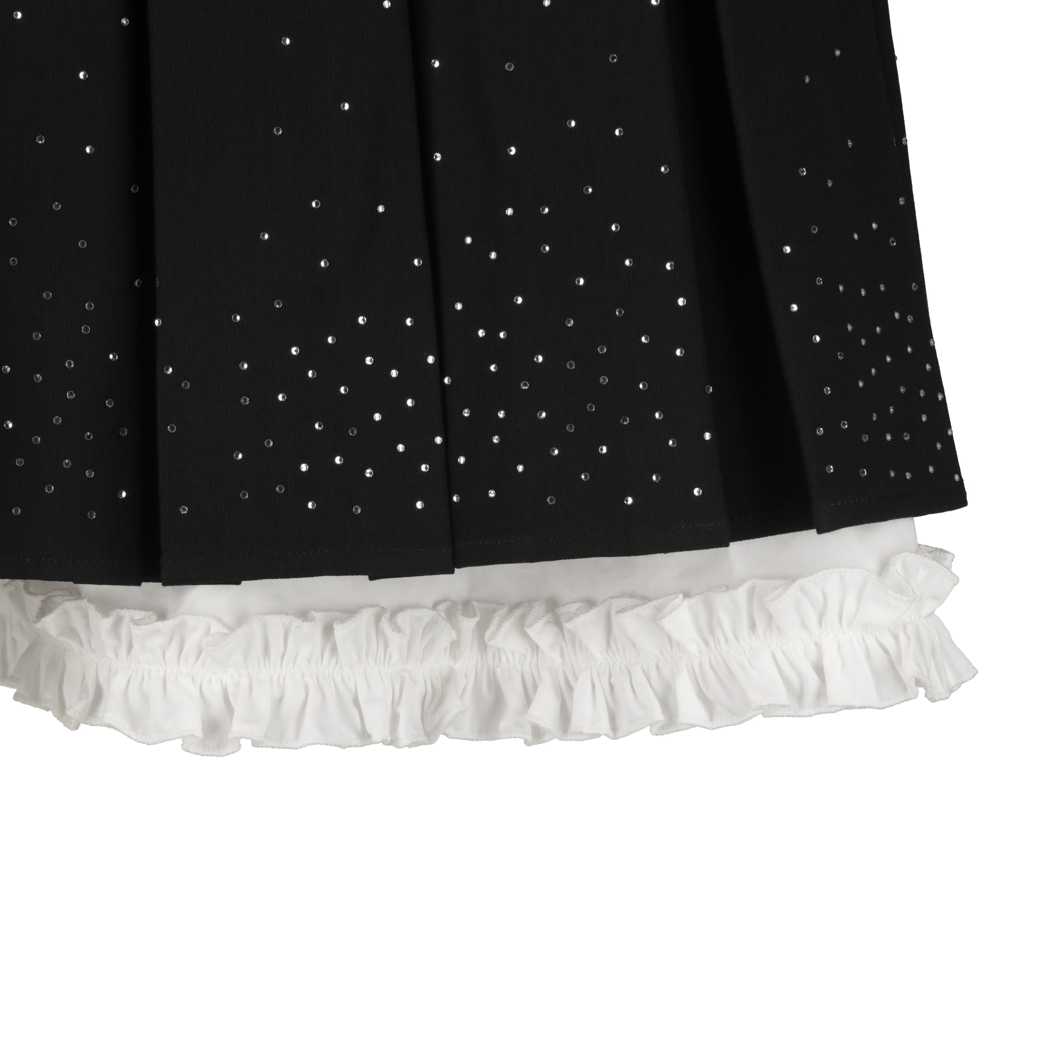 フリルラインストーンスカート BLACK