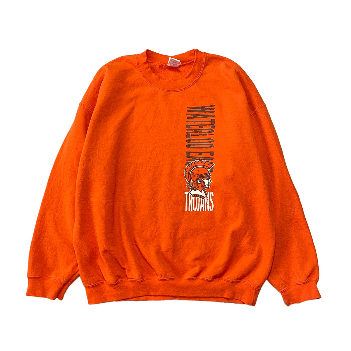 USA 古着 スウェット トレーナー ウォータールー大学 カレッジ プリント オレンジ メンズXL BD1912 古着屋エバレット