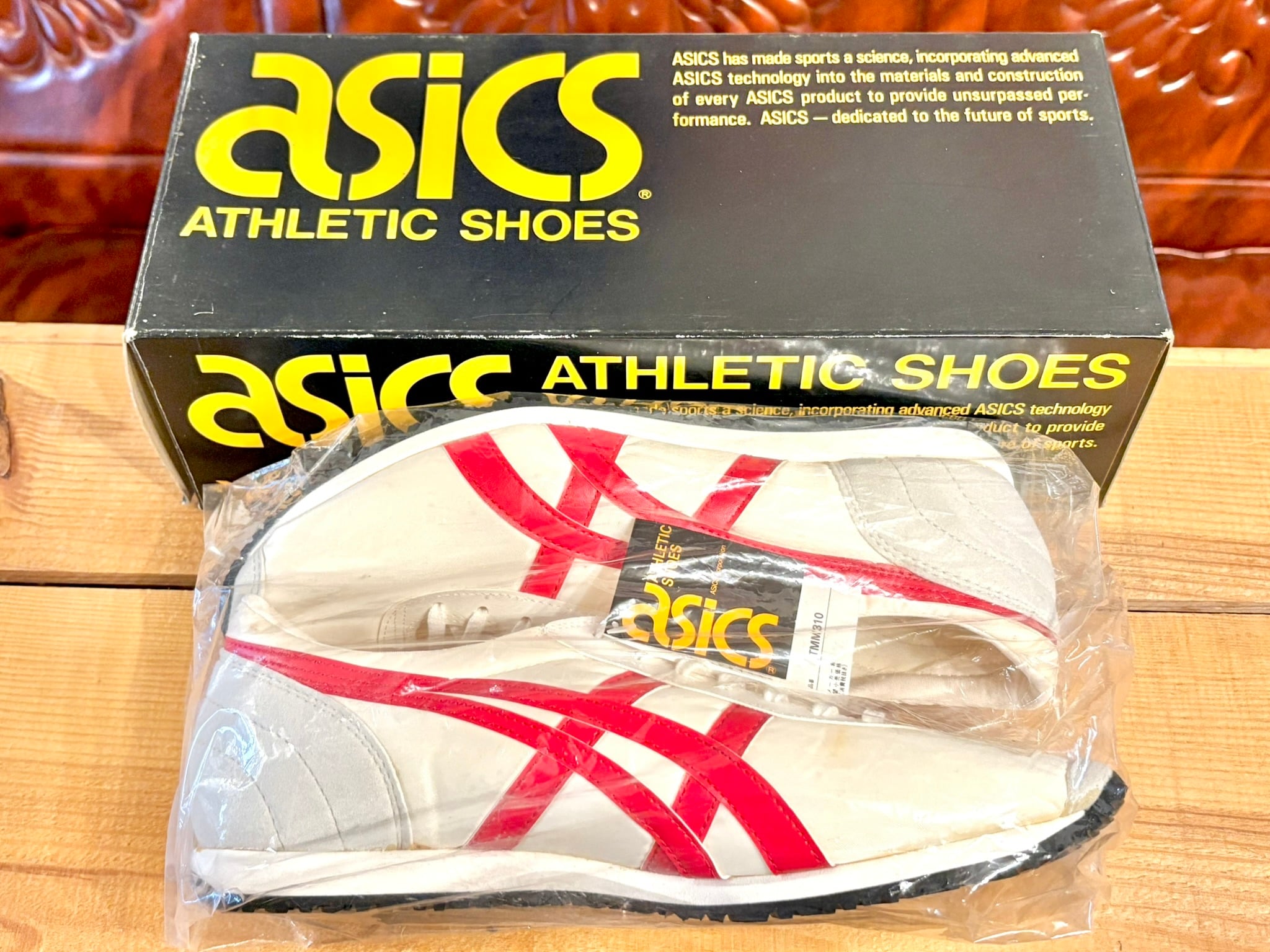 ASICS TIGER（アシックス タイガー） マラソン310 白/赤 26.5cm 90s