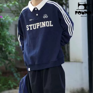 College Polo-Neck Sweatshirt(FD423)