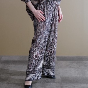 ★フラワープリントパンツ(ブラウン)