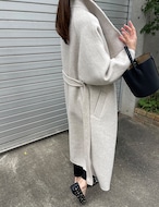 【25aw】Wool 100% Shawl-collar Long Coat_3colors