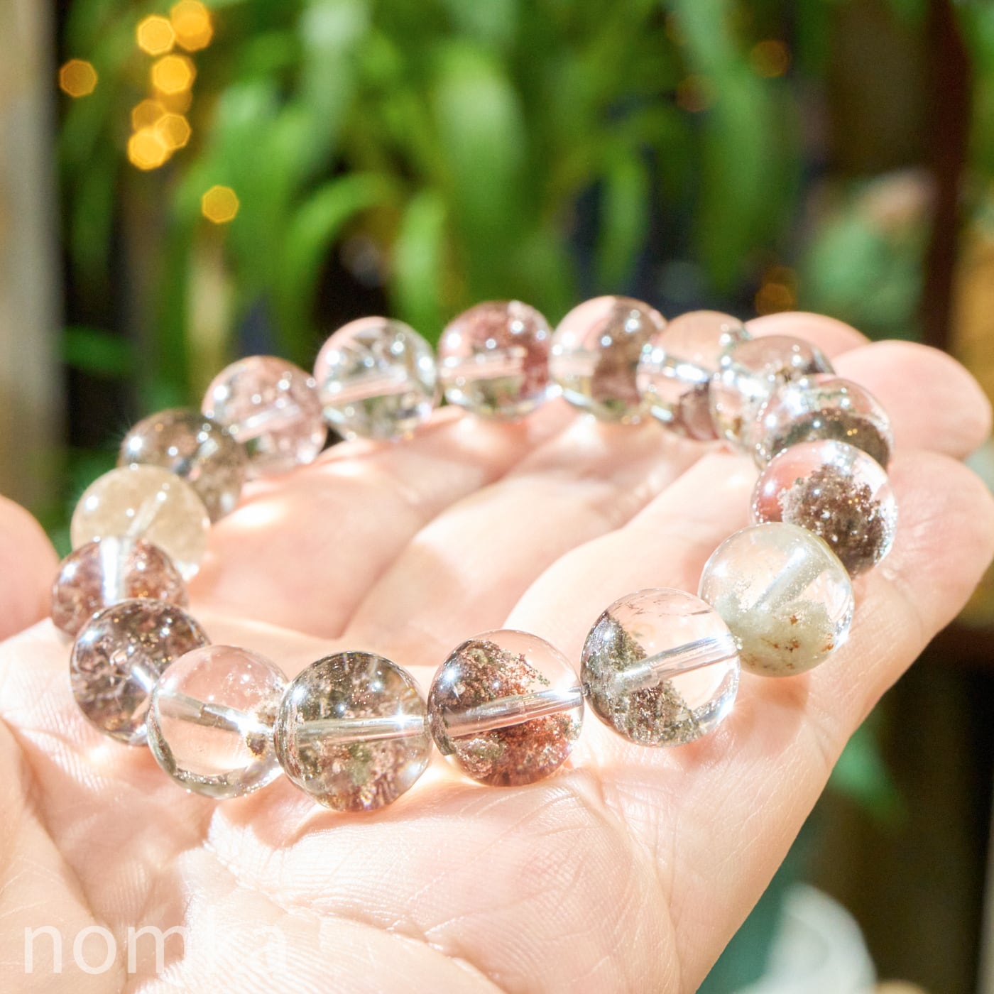 【四季彩の庭園】ブラジル産 ガーデンクォーツ ブレスレット 12.5mm nbra-0078