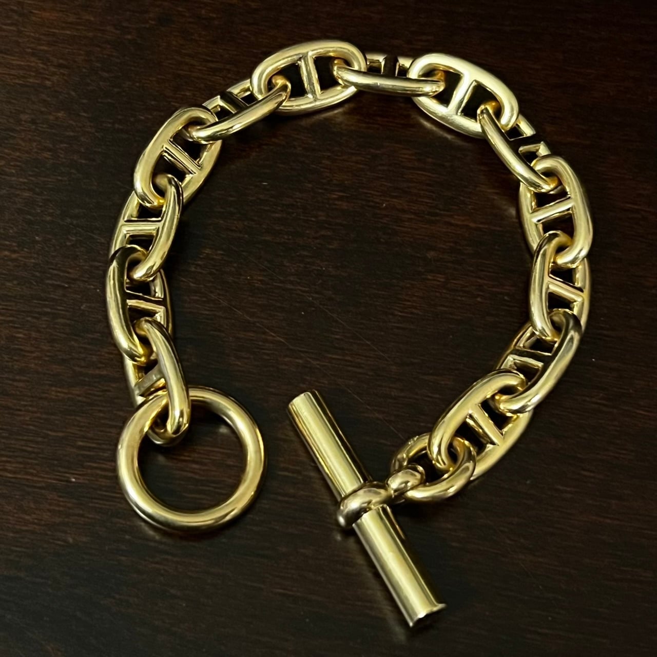 HERMES Chaine d'Ancre Bracelet GM 13 Links 18K Rose Gold 2000s