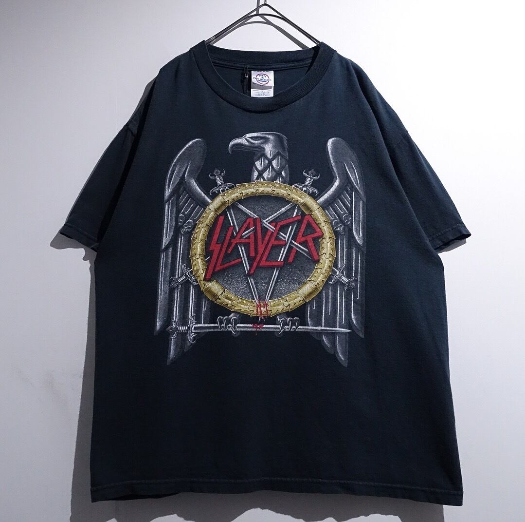 00s “SLAYER” Black Print Design Band T-Shirt