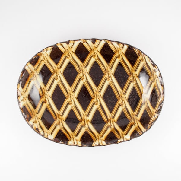 伊藤丈浩スリップウェアオーバルプレート皿 伊藤丈浩スリップウェアオーバルプレート皿