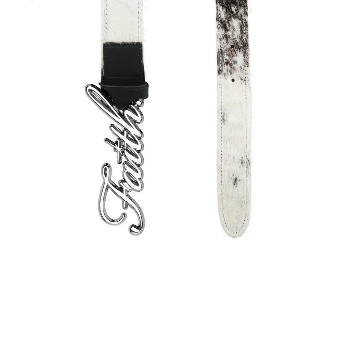 FAITH BY LUIS / COWHIDE FUR CHROME BELT | HOLICK