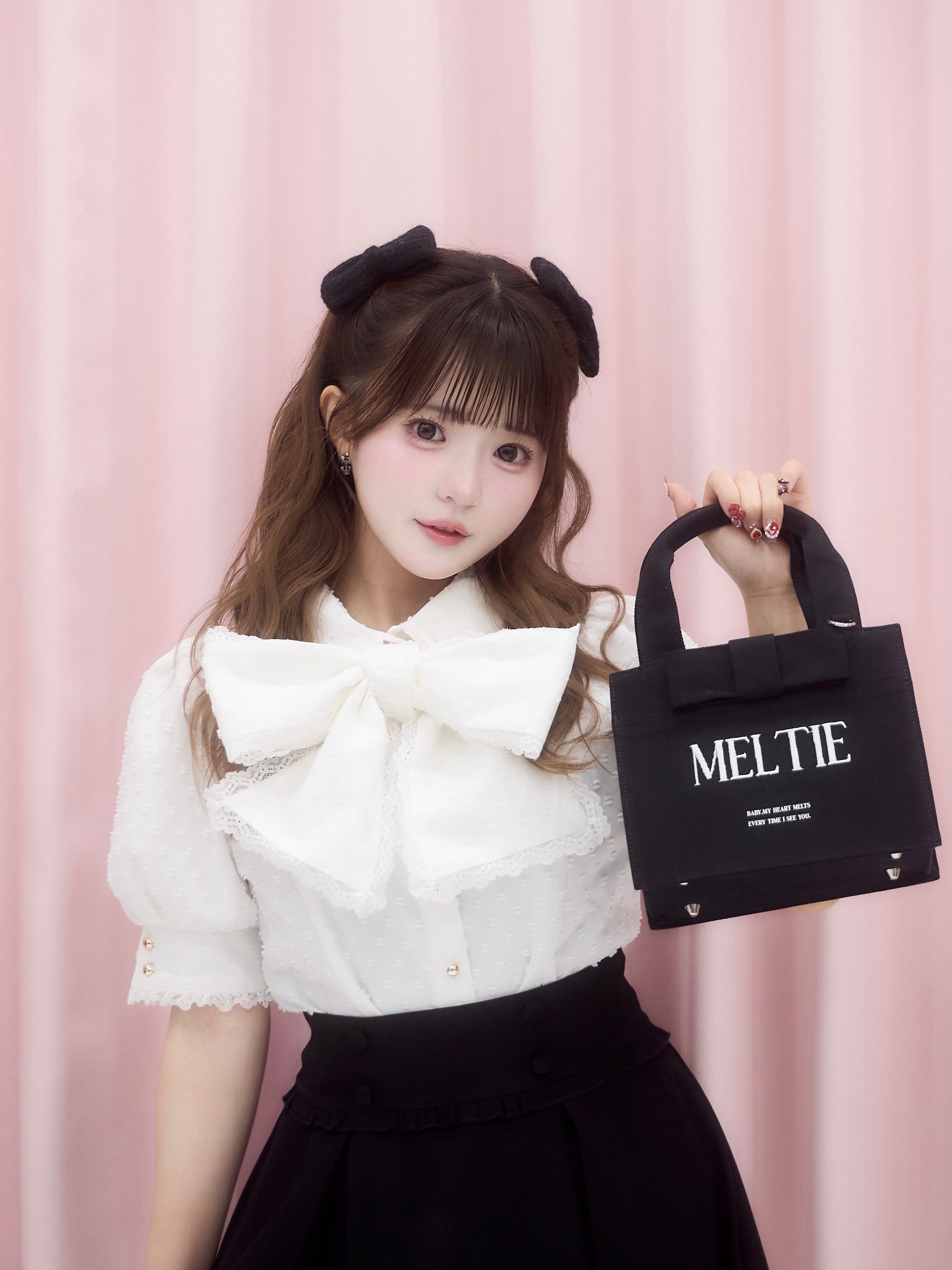 ribbon canvas tote bag〈SMALL〉