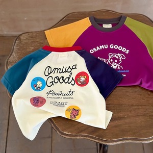 【BABY&KID】夏作レトロキャラクタープリントラグラン袖Tシャツ