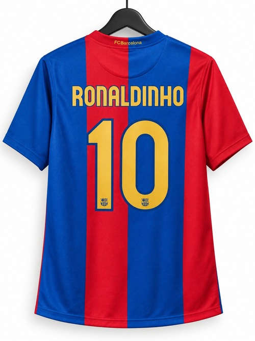 【お取り寄せ】FCバルセロナ ロナウジーニョ 2006-07 ホーム レトロ サッカーユニフォーム（レトロバージョン）