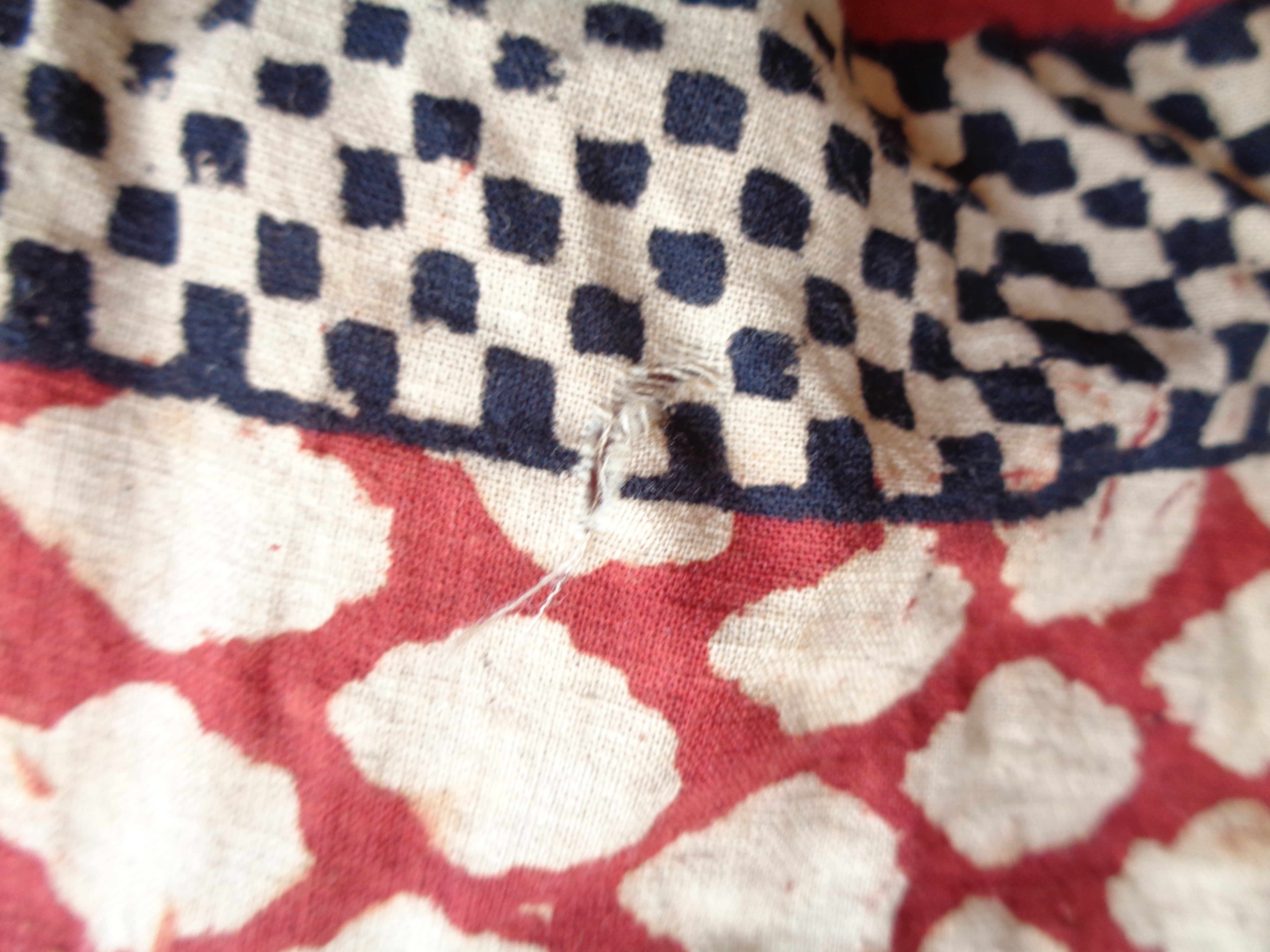 Indian cotton handblockprint wrapskirt／インド綿 ハンドブロック