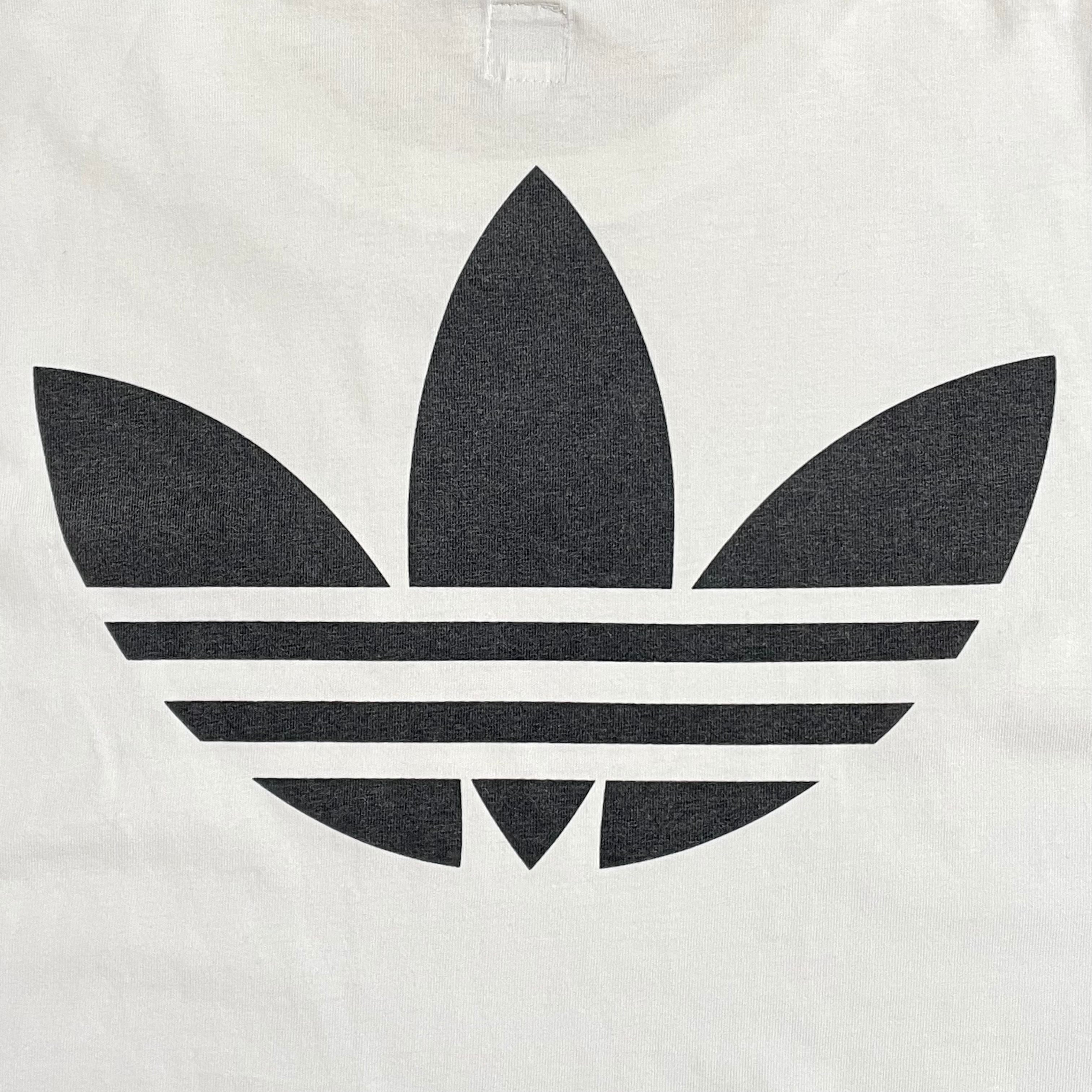 Adidas ワンポイント ロンT M 白 黒 トレフォイル - Tシャツ