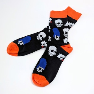♧【 crew socks / クルーソックス 】『 The Simpsons / シンプソンズ / Skeleton 』 靴下 / ソックス〚アメリカン雑貨 アメトイ〛