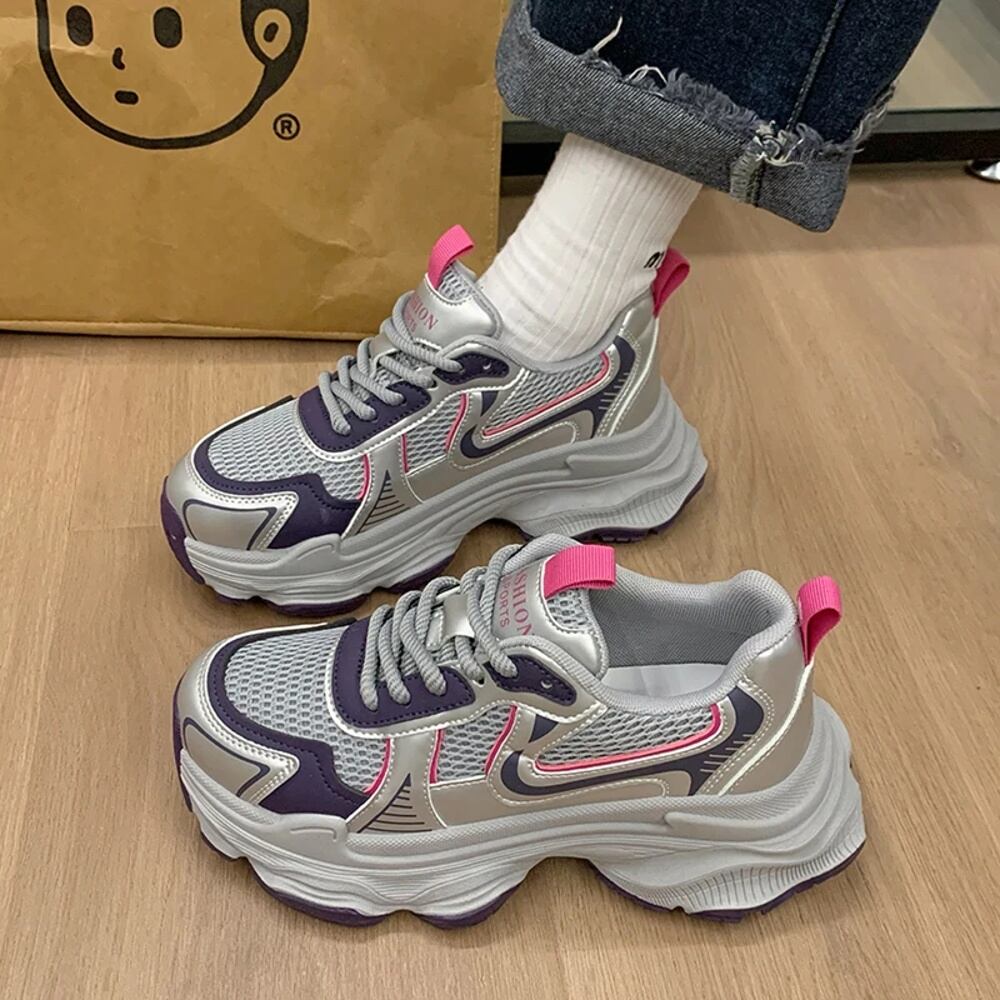 シューズ(女性用) yun 女性用厚底テニスシューズ,女性用テニスシューズ,厚底テニス