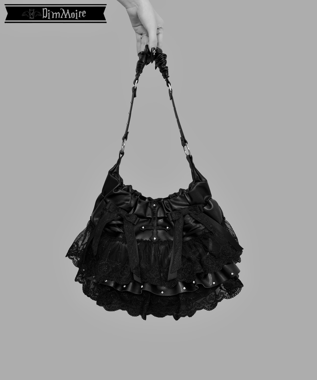 祈りの十字フリルバッグ【Black】
