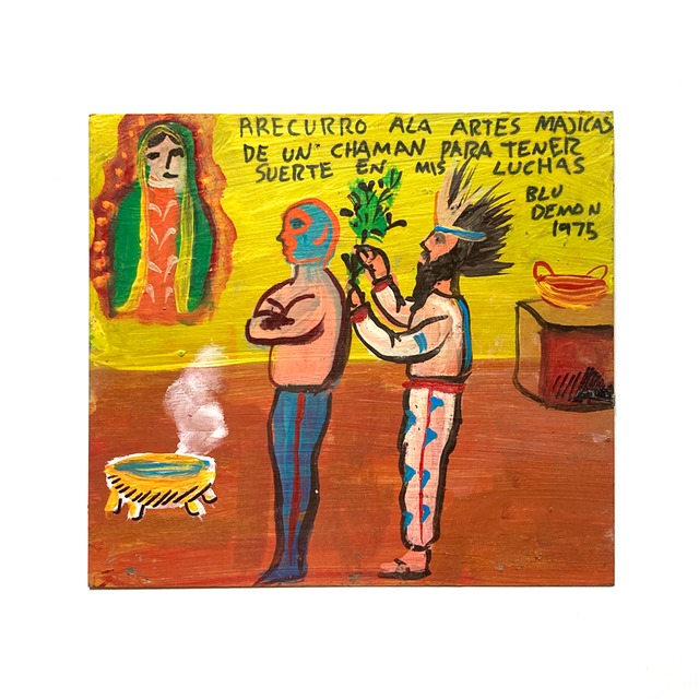 EREACHE Ex-voto Dタイプ　エレアチェ　メキシコ　エクスボト　ルチャリブレ　絵　奉納画